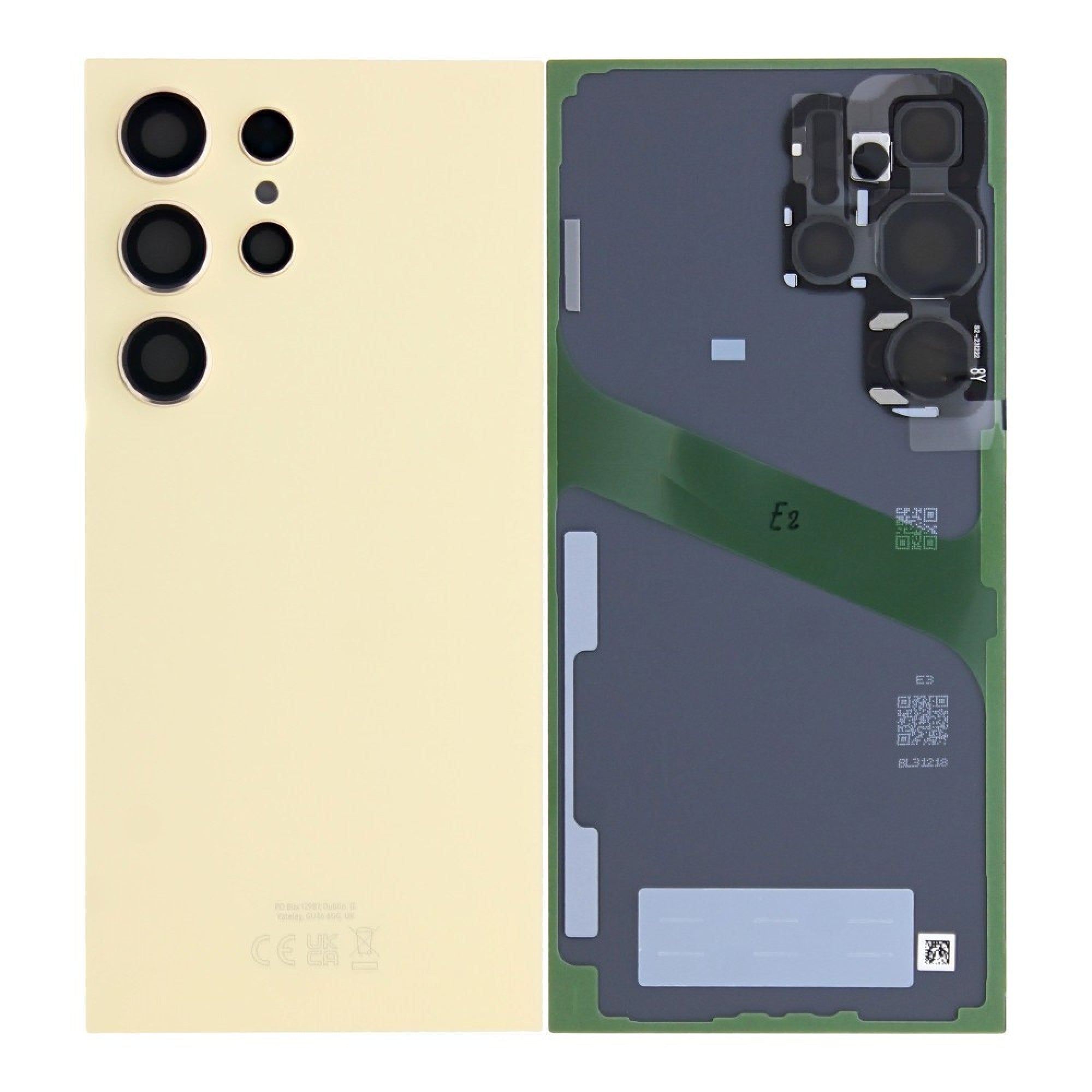 Vitre arrière originale Samsung Galaxy S24 Ultra S928 Jaune Titane avec lentille