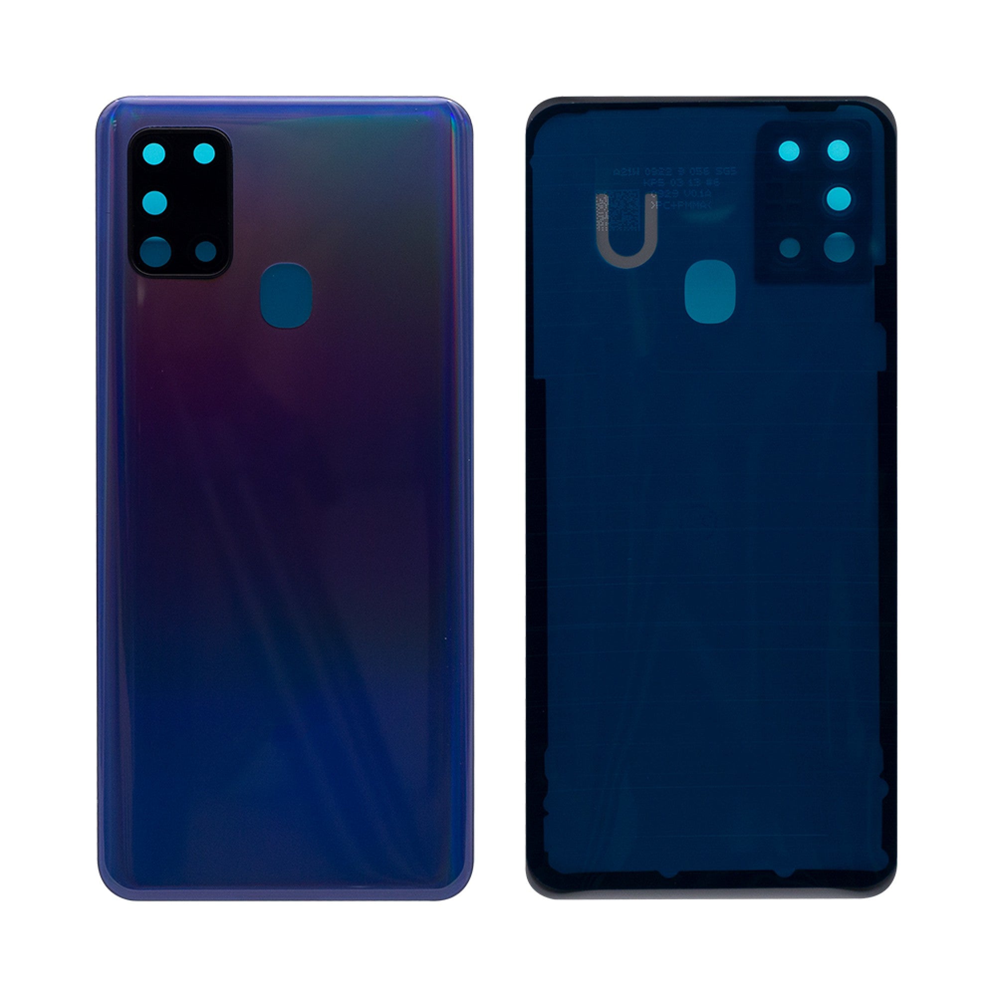 Vitre arrière Samsung Galaxy A21s A217F Bleue avec lentille – OEM