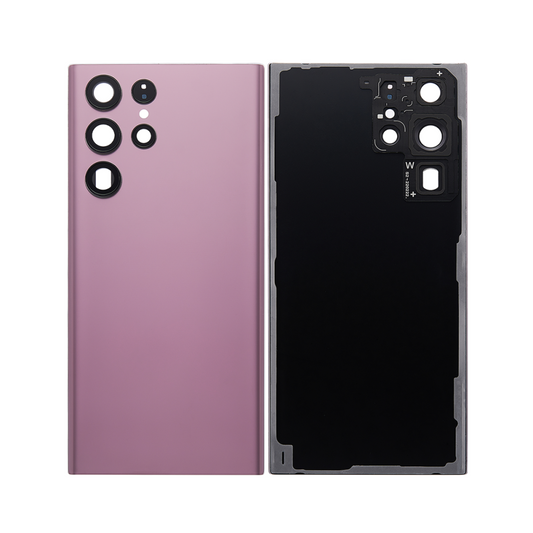 Vitre arrière Samsung Galaxy S22 Ultra S908 Bourgogne avec lentille - OEM