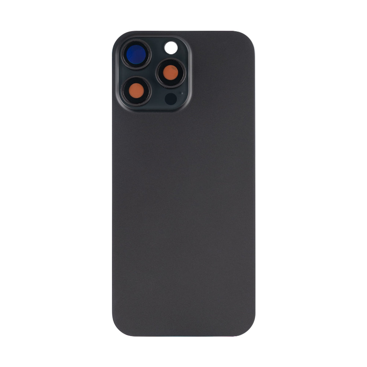 Vitre arrière iPhone 16 Pro Max sans NFC, cadre caméra agrandi Titane Noir