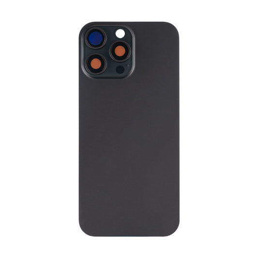 Vitre arrière iPhone 16 Pro Max sans NFC, cadre caméra agrandi Titane Noir