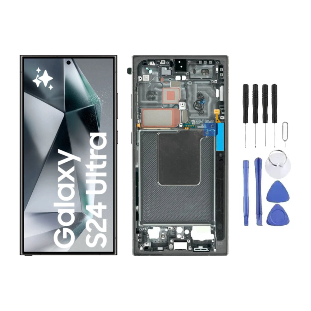 Chassis + Ecran LCD AMOLED + Vitre pour Samsung Galaxy S24 Ultra (S928) + Kit d'outils