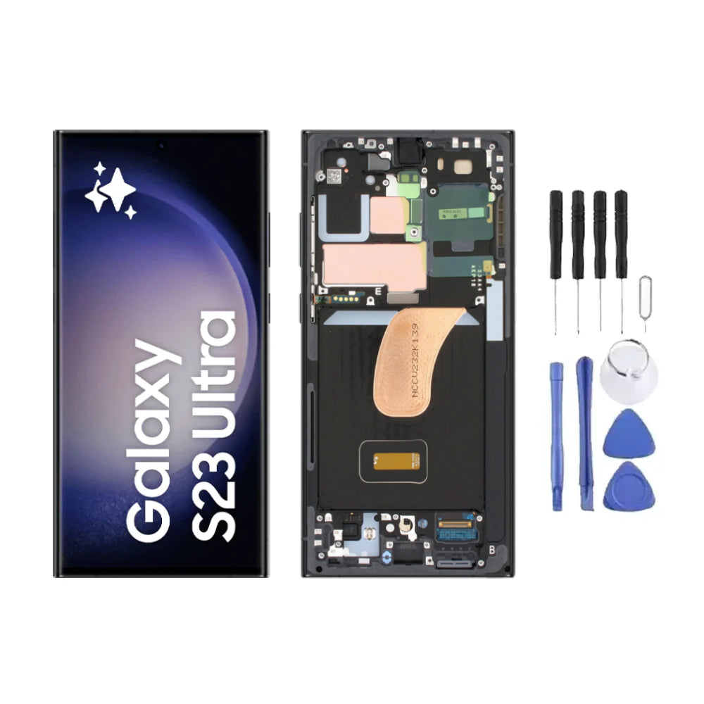 Chassis + Ecran LCD AMOLED + Vitre pour Samsung Galaxy S23 Ultra 5G (S918)