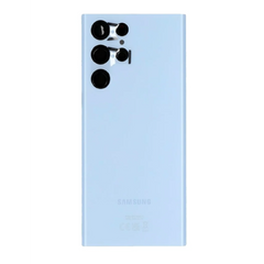 Vitre arrière originale Samsung Galaxy S22 Ultra S908 Bleu ciel avec lentille
