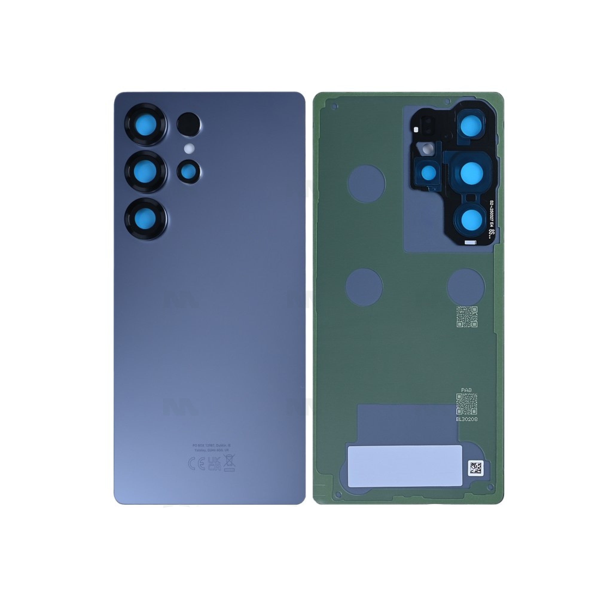 Vitre arrière Original Samsung Galaxy S25 Ultra (S938) Bleu Argenté Titane avec Lentille