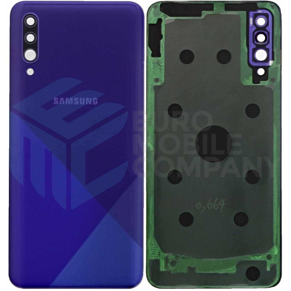 Vitre arrière Samsung Galaxy A30s A307F Prism Crush Violette avec lentille – OEM