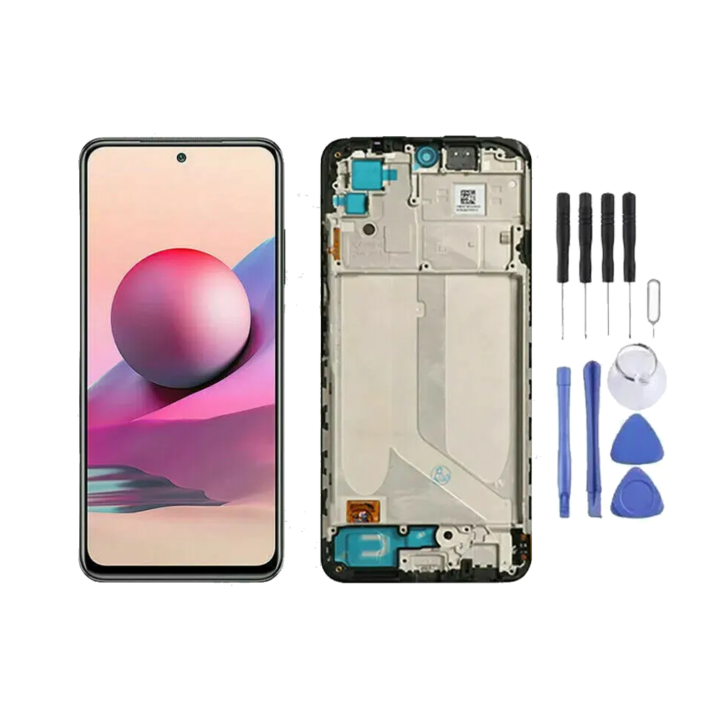 Chassis + Ecran LCD + Vitre pour Xiaomi Redmi Note 10 / 10S + Kit d'outils