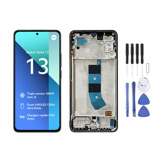 Chassis + Ecran LCD AMOLED + Vitre pour Xiaomi Redmi Note 13 4G + Kit d'outils