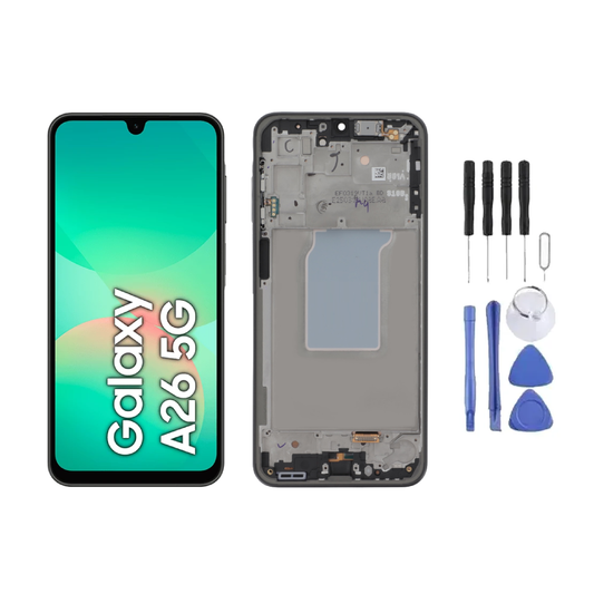 Chassis + Ecran LCD ORIGINAL + Vitre pour Samsung Galaxy A26 5G (A266) Noir + Kit d'outils