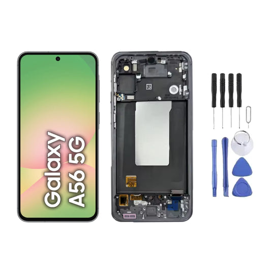 Chassis + Ecran LCD AMOLED + Vitre pour Samsung Galaxy A56 5G (A566) + Kit d'outils