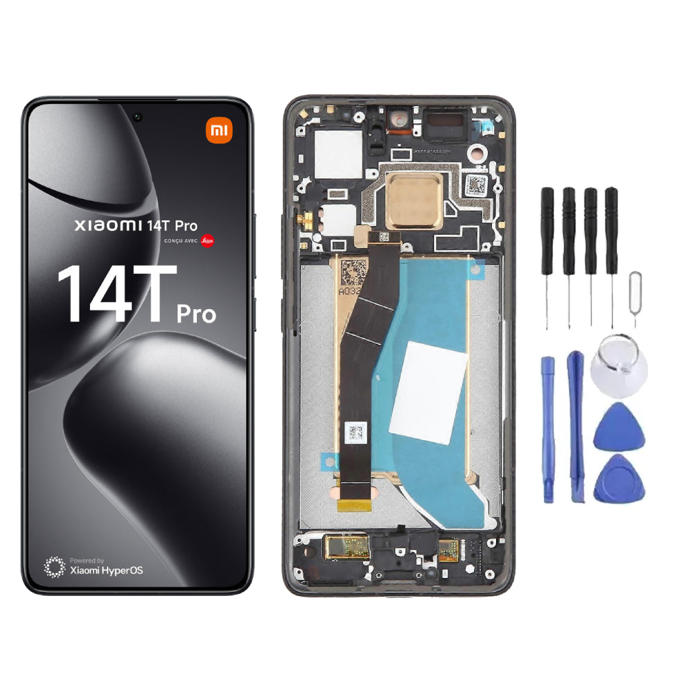 Chassis + Ecran LCD AMOLED (Officiel) + Vitre pour Xiaomi 14T Pro + Kit d'outils