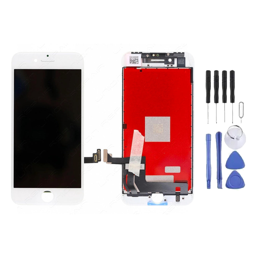 Ecran LCD + Vitre pour Apple iPhone 8 Plus Blanc + Kit d'outils